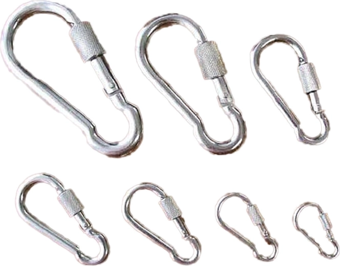 Karabinhage med låsemøtrik 120–140 mm Zn, bæreevne 400 kg (5 stk.)