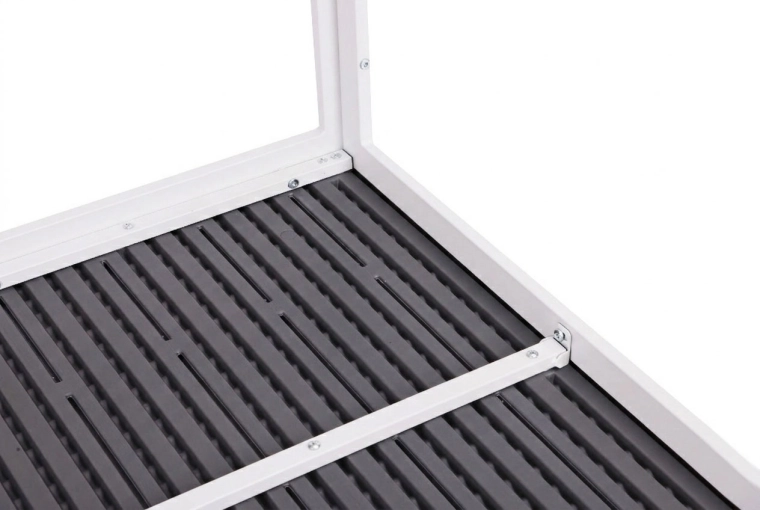 Stabil stålramme med gulvbeskyttelse