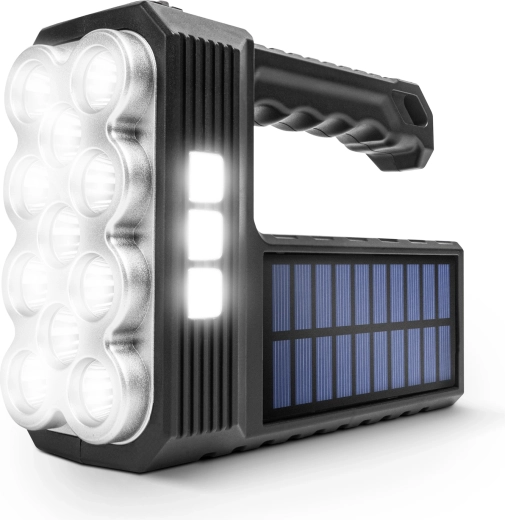 Solar COB LED-lommelygte med funktion som arbejdslampe