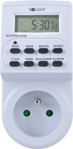 Solight digital timer til stikkontakt med LCD-display