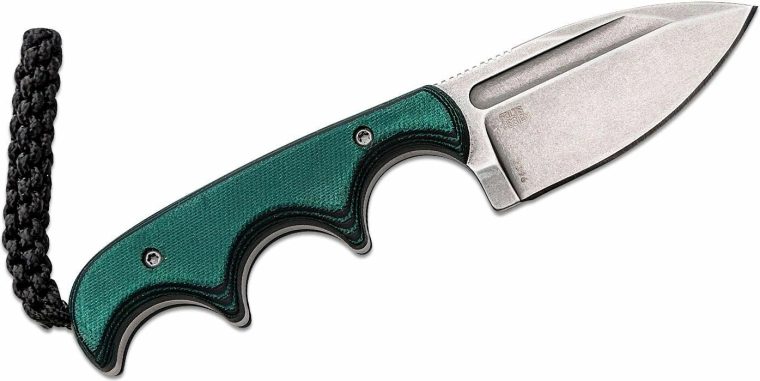 Fast Spear Point-klinge med stonewash-finish