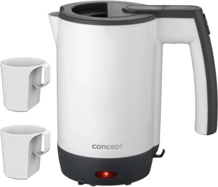 Concept rejse-elkedel 0,5 l med 2 kopper