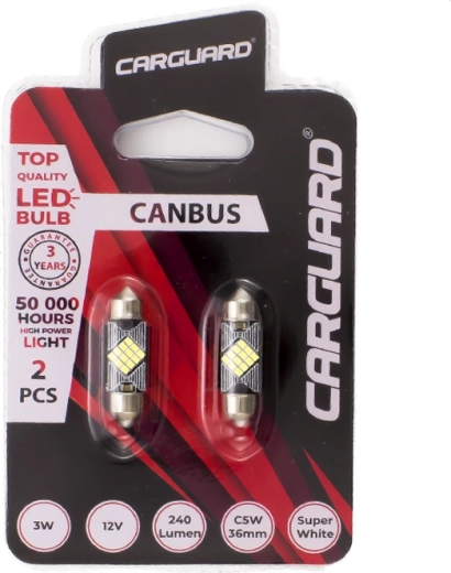 LED-pære CARGUARD Canbus Sofit 39 mm C5W, 3 W