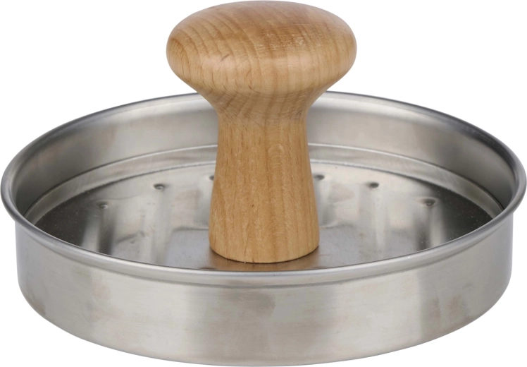 Hamburgerpresse ALPINA af metal og træ 13 × 13 × 6 cm