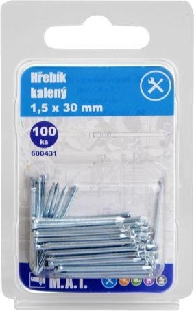 Hærdede galvaniserede søm 30 × 1,5 mm (100 stk.)