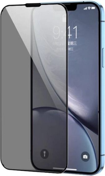 Hærdet glas med sort ramme til iPhone 15