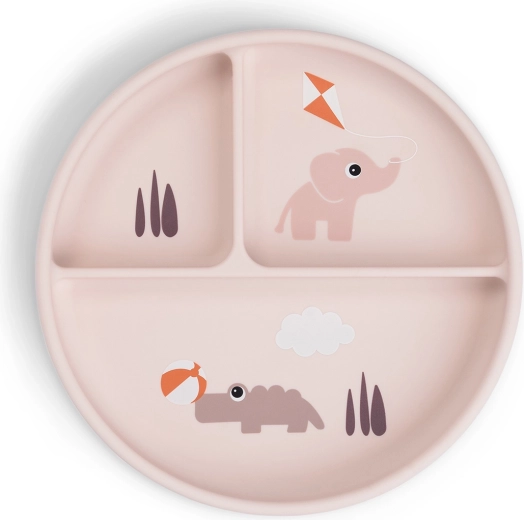 Done by Deer sugekop opdelt tallerken Stick&Stay Playground pink