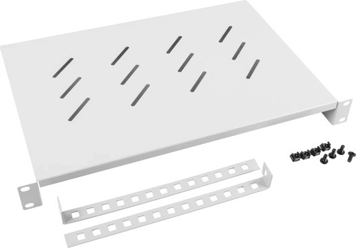 Lanberg hylde til 19" rackskab 1U 483 × 300 mm grå - 1 stk.