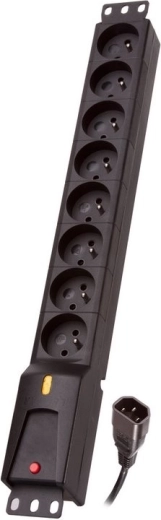 PDU-strømskinne IEC 320, 8 udtag, 3 m