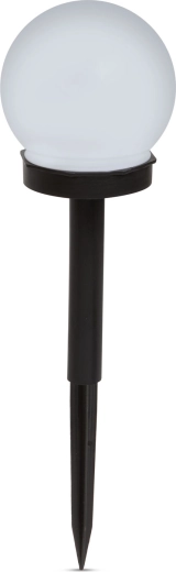 Solar LED-jordlampe i kugleform med koldt hvidt lys, Ø 10 cm