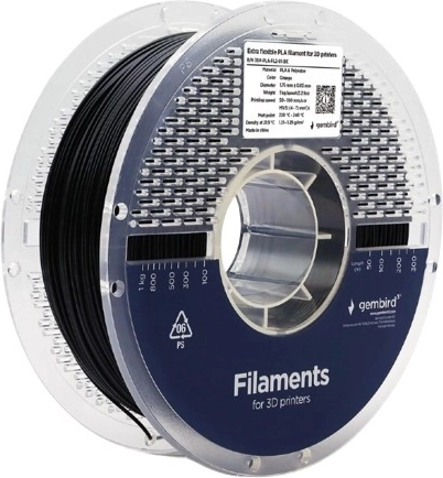 Ekstra fleksibelt PLA-filament 1,75 mm 1 kg sort