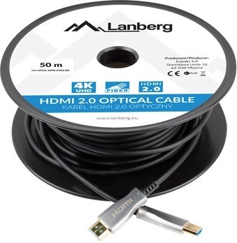 Optisk HDMI kabel 50m Lanberg