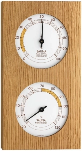TFA saunatermometer og hygrometer i egetræsskab