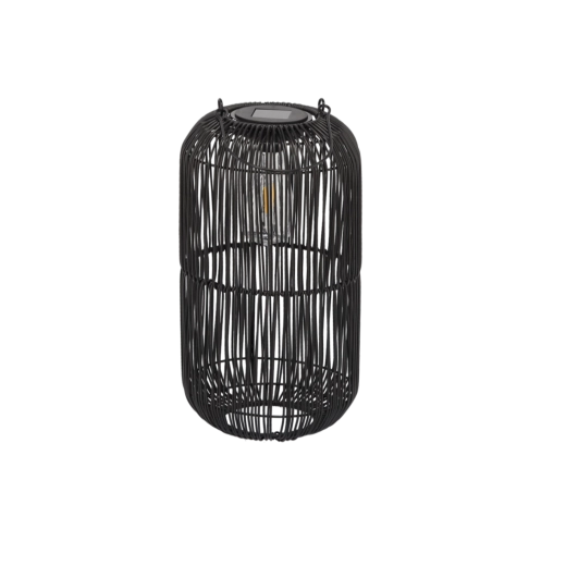 solcelledrevet sort lanterne 39 cm