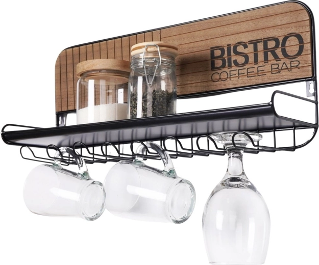 Vægmonteret holder til glas og krus Bistro