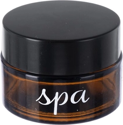 Kosmetikkrukke Spa af brunt glas 20 ml med plastlåg