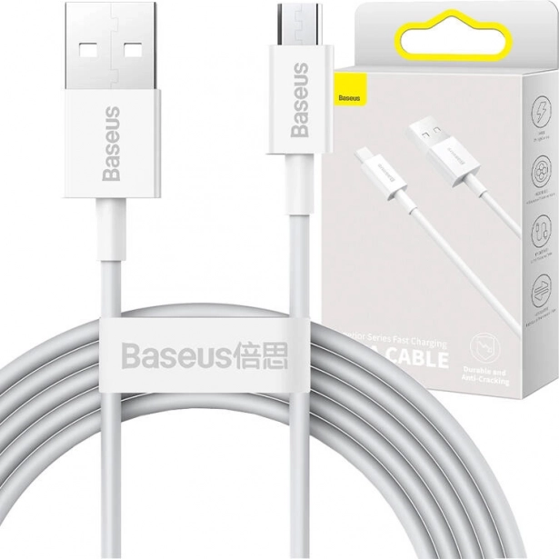 USB–micro USB-kabel Baseus Superior, 2 A, 2 m, hvid