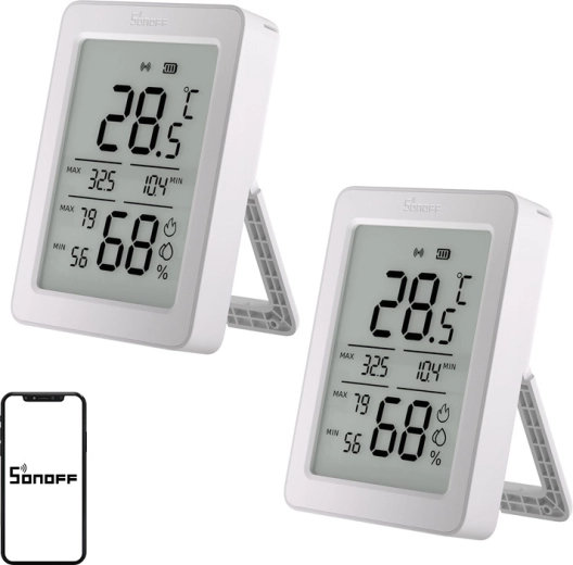 Sonoff AirGuard TH ZigBee temperatur- og fugtighedssensor med LCD-display (2 stk.)