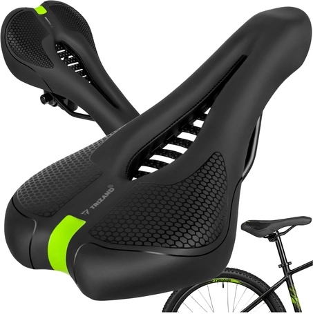 Cykelsadel Trizand 28 × 14 cm, komfortabel affjedret, sort