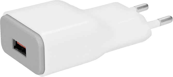 Solight USB-opladeradapter med hurtigopladning Qualcomm (1× USB-A), hvidgrå