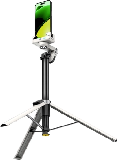 AOCHUAN Smart M3 Pro mobilstabilisator med RGB-belysning – hvid