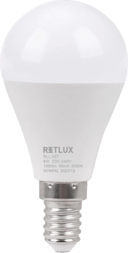 Retlux LED-pære mini globe E14 8 W 6500 K