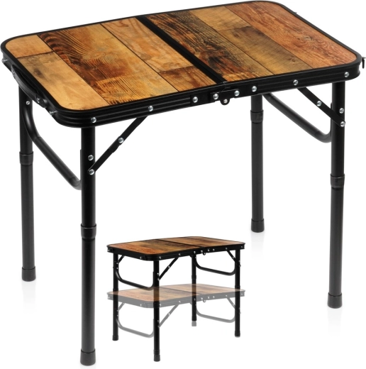 Vilde sammenklappeligt campingbord 2-i-1 med justerbar højde 60 × 40 cm