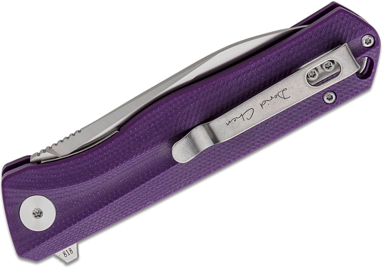 Ergonomisk lilla G10-skæfte med clip
