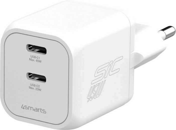 4smarts netoplader 45 W PD SiC Dual hvid