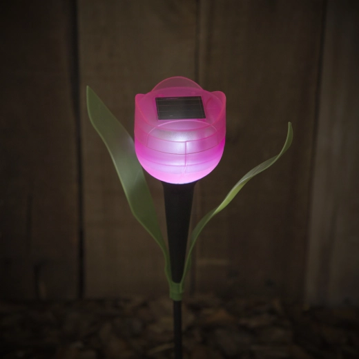 LED-sollampe til haven formet som en tulipan - 1 stk.