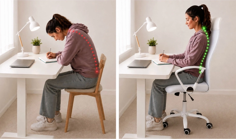 Ergonomisk støtte og bedre kropsholdning