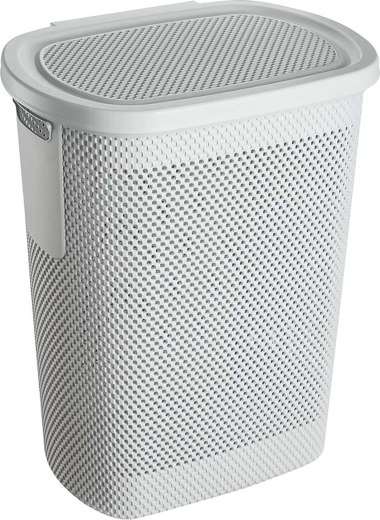 Vasketøjskurv til snavset tøj 58 l grå plast