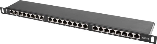 Patchpanel med 24 porte, kategori 5E