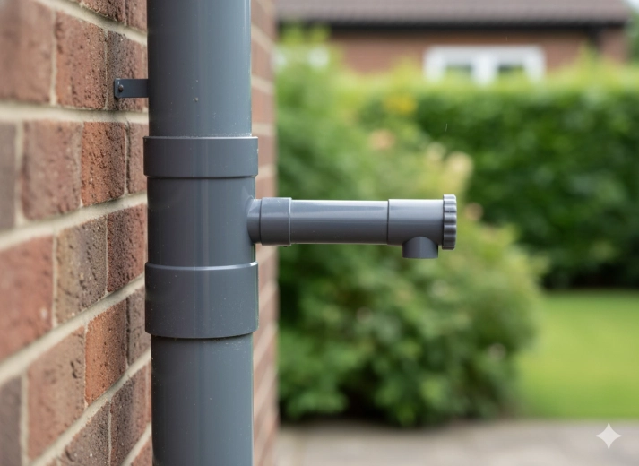 Praktisk afledning af vand til tønde