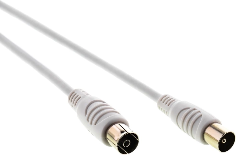 Sencor antennekoaksialkabel IEC-hanstik–hunstik 0,8 m hvid
