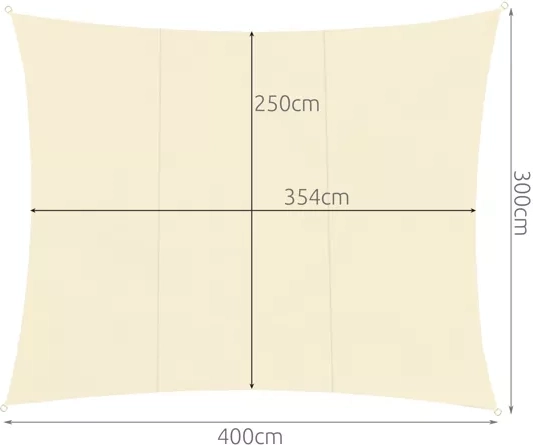 Størrelse 4 × 3 m til effektiv skygge