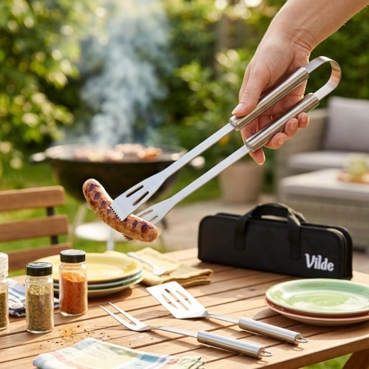 Lange håndtag til sikker grillning