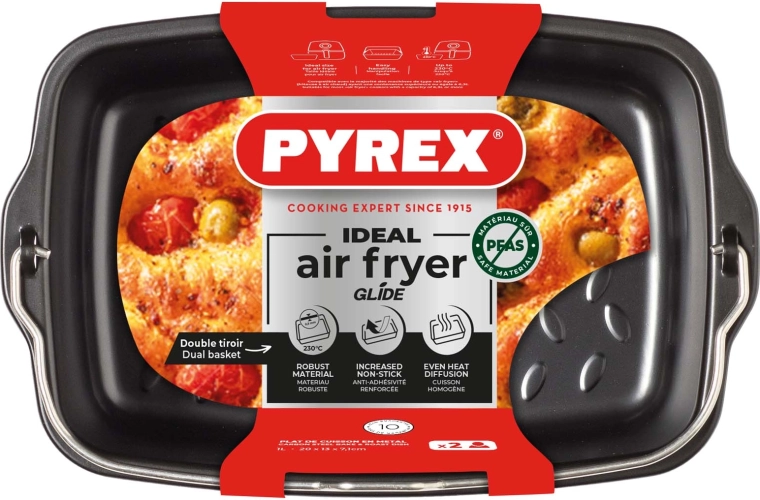 Rektangulær metalkurv til airfryer 1 l