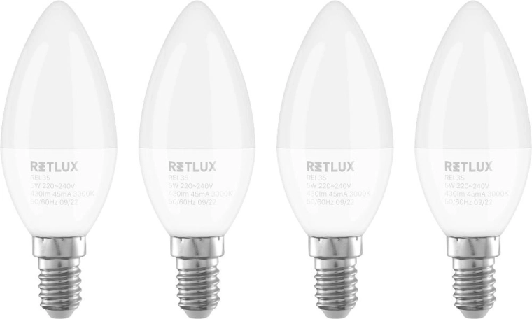 Retlux LED-lyspære stearinlys E14 5 W varm hvid - 4 stk.