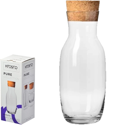 Karaffel med naturlig kork Pure 1 l Krosno