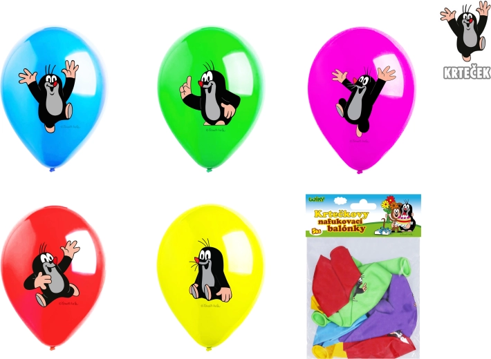 Oppustelige balloner 30 cm Muldvarpen – sæt 5 stk., 5 designs