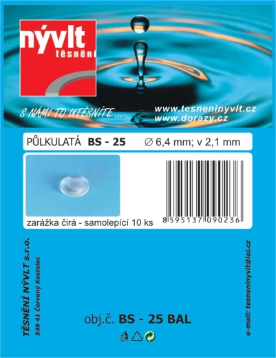 Selvklæbende klare halvrunde bumpere 6,4 × 2,1 mm, sæt 10 stk.