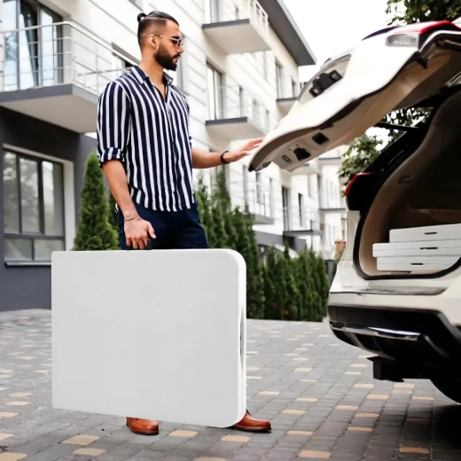 Sammenklappes til kuffert med håndtag