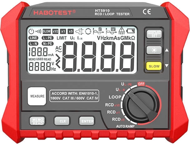 Digital modstandstester og RCD Habotest HT5910