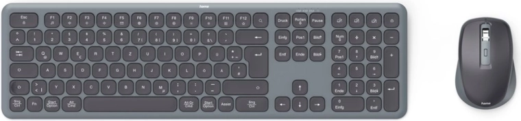 trådløst tastatur og mus Hama sort-grå