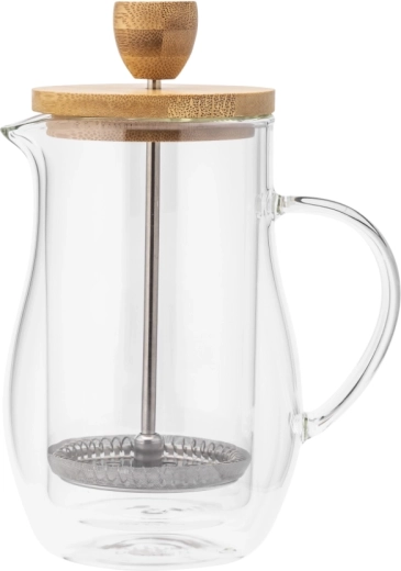 Glas-french press med bambuslåg 400 ml