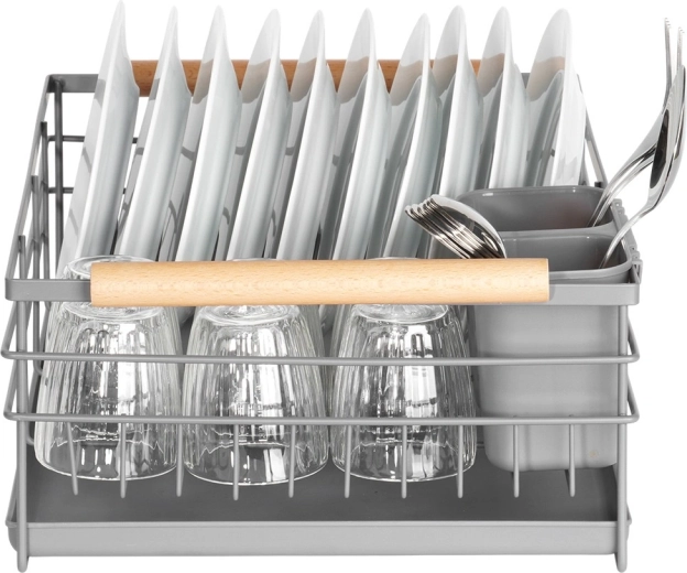 Stilfuld kombination af metal og træ