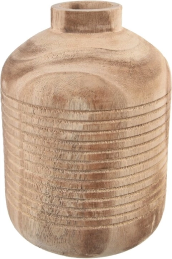 Vase i paulowniatræ, brun 15 × 15 × 21 cm