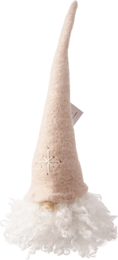 Lyserød plys-nisse 33 cm