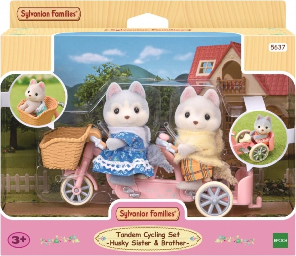 Sylvanian Families Husky-søskende på cykel – tandem-sæt